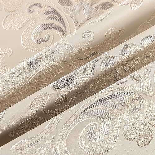 Loom and Mill Luxury Damask Curtains with Attached Waterfall Valances for Bedroom, Thick Jacquard Window Curtains with Tiebacks for Living Room Party Home Decor, Rod Pocket(2 Panels, 52 x 84 Inch) - Image 7