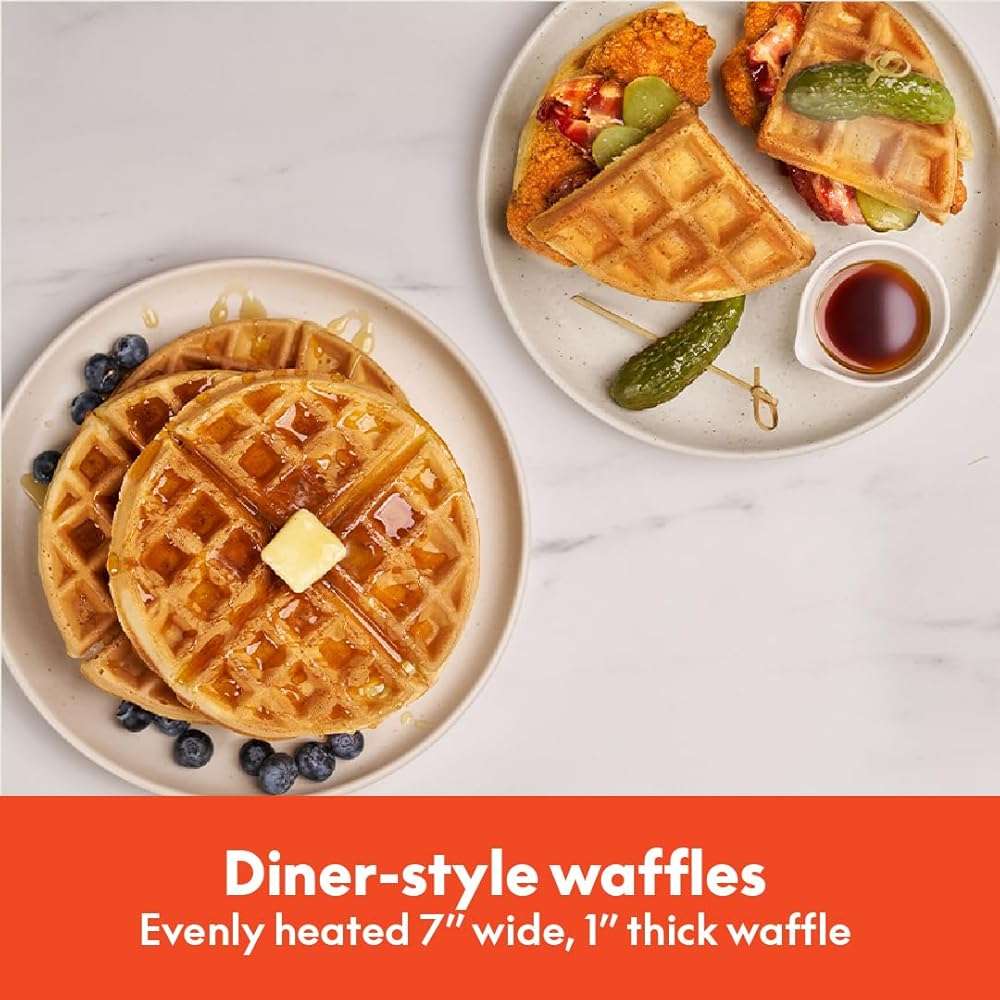 bella Flip-n-Store Waffle Maker with EverGood™ Ceramic Nonstick Coating, Fits-anywhere™ Kitchenware, Power Indicator Light, Cool Touch Handle & Cord Wrap, 7” Wide & 1" Deep Plates, 1000 Watt, Oatmilk - Image 6
