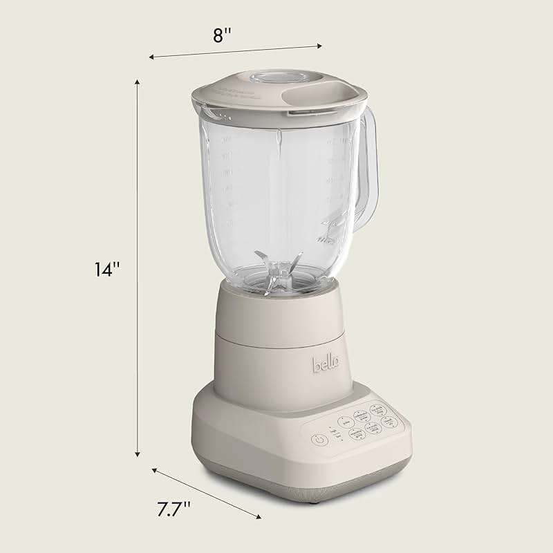 bella 10 Speed Countertop Blender, Juicer & Smoothie Maker, Fits-anywhere™ Kitchenware, Slim Flip & Store Design, Dishwasher Safe 48oz Capacity Pitcher & Lid, Stainless Steel Blade, 450 Watt, Oatmilk - Image 2