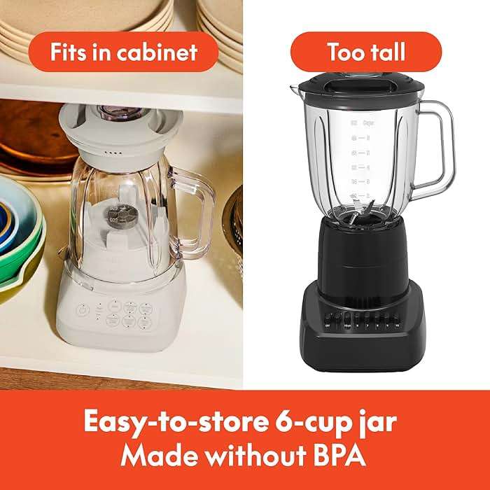 bella 10 Speed Countertop Blender, Juicer & Smoothie Maker, Fits-anywhere™ Kitchenware, Slim Flip & Store Design, Dishwasher Safe 48oz Capacity Pitcher & Lid, Stainless Steel Blade, 450 Watt, Oatmilk - Image 4