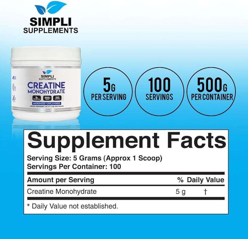 Pure Creatine Monohydrate Powder 5g Per Serving | Creatine Powder 500g for Men and Women | Unflavored Creatine Nutritional Supplement for Muscle Building & Recovery | Non-GMO & Vegan-Friendly - Image 3