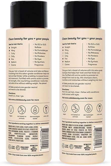 Odele Volumizing Sulfate-Free Shampoo & Conditioner Set, Adds Moisture, Shine, and Fullness for Straight or Wavy Hair Types, 13 Fl Oz Each (2-Pack) - Image 9