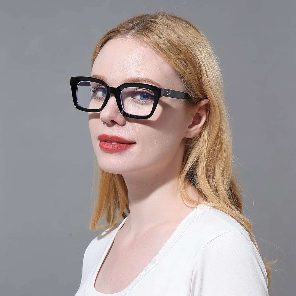 DXYXYO 3 Pack Retro Oversized Reading Glasses for Women Men Fashion Square Blue Light Blocking Computer Reader - Image 6