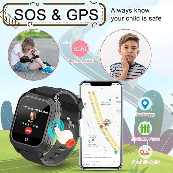 wonlex Upgraded Smart Watches with Whatsapp Calling, 4G Kids Smartwatches GPS Tracker Body Temperature Message SOS Camera for Boys Girls Aged 6-15 - Image 2
