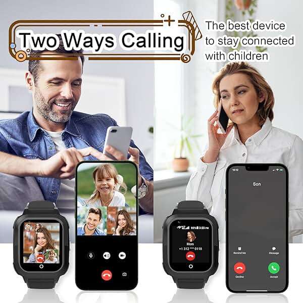 wonlex Upgraded Smart Watches with Whatsapp Calling, 4G Kids Smartwatches GPS Tracker Body Temperature Message SOS Camera for Boys Girls Aged 6-15 - Image 3