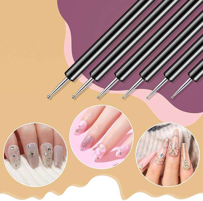Artdone Nail Dotting Tools 6PCS Double-ended Nail Art Brushes Kit Nail Art Gel Polish Liner Brushes Design Pen For Nail Drawing And Nail Paint Brushes Small Detail Brushes - Image 2