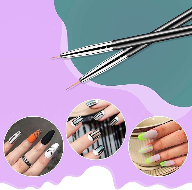 Artdone Nail Dotting Tools 6PCS Double-ended Nail Art Brushes Kit Nail Art Gel Polish Liner Brushes Design Pen For Nail Drawing And Nail Paint Brushes Small Detail Brushes - Image 6