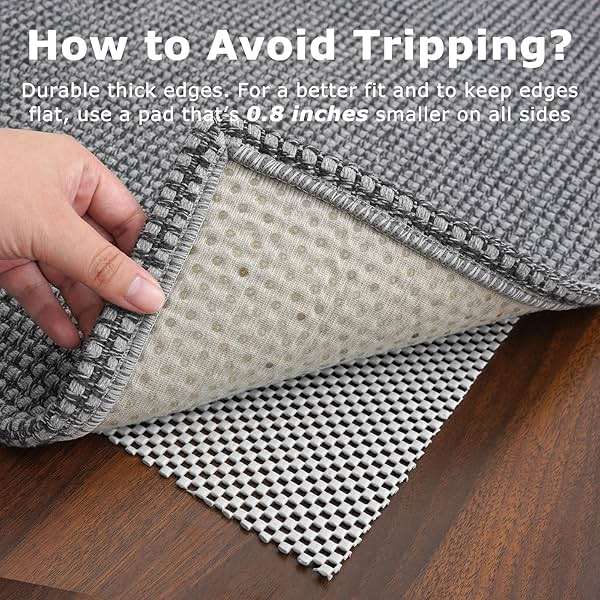 KOZYFLY Rugs for Entryway 3x5 ft Washable Area Rug Non Slip Rubber Backed Entry Rug Woven Indoor Door Mat Cotton Kitchen Rugs Floor Carpet for Entryway, Foyer, Backdoor, Grey/Dark Grey - Image 5