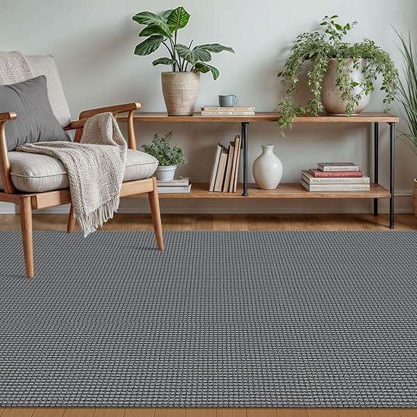 KOZYFLY Rugs for Entryway 3x5 ft Washable Area Rug Non Slip Rubber Backed Entry Rug Woven Indoor Door Mat Cotton Kitchen Rugs Floor Carpet for Entryway, Foyer, Backdoor, Grey/Dark Grey - Image 8