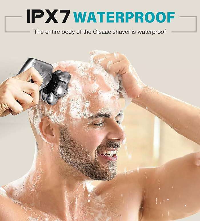Gisaae Head Shavers for Bald Men, Upgraded 7D Electric Razor, Cordless Rechargeable, Ipx7 100% Waterproof, Dry & Wet Bald Head Shaver, Beard Grooming Kit with Led Display - Image 7