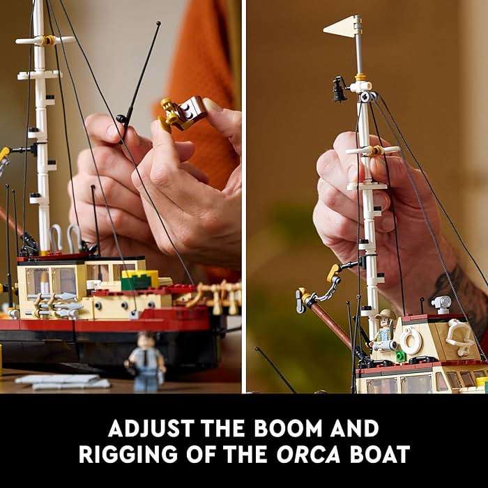 LEGO Ideas Jaws Set - Diorama Kit for Fans of The Classic Movie - Shark Toy - Movie Memorabilia Gift for Adults - Includes Orca Boat and Chief Brody, Hooper and Quint Minifigures - 21350 - Image 5