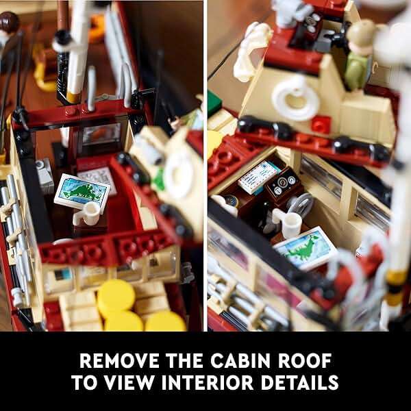 LEGO Ideas Jaws Set - Diorama Kit for Fans of The Classic Movie - Shark Toy - Movie Memorabilia Gift for Adults - Includes Orca Boat and Chief Brody, Hooper and Quint Minifigures - 21350 - Image 7