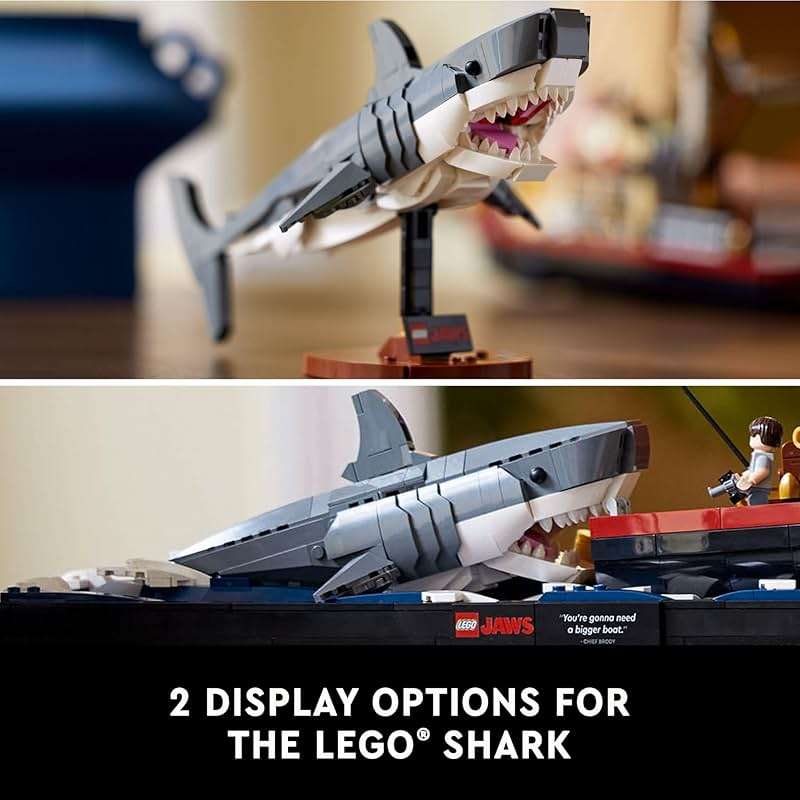 LEGO Ideas Jaws Set - Diorama Kit for Fans of The Classic Movie - Shark Toy - Movie Memorabilia Gift for Adults - Includes Orca Boat and Chief Brody, Hooper and Quint Minifigures - 21350 - Image 8