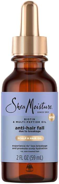 Shea Moisture Scalp & Hair Oil Anti-Hair Fall for Healthy Looking Hair and Moisturized Scalp, with Biotin & Multi-Peptide ScalpBoost Technology, 2 oz - Image 1