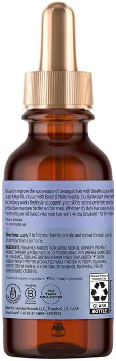 Shea Moisture Scalp & Hair Oil Anti-Hair Fall for Healthy Looking Hair and Moisturized Scalp, with Biotin & Multi-Peptide ScalpBoost Technology, 2 oz - Image 2