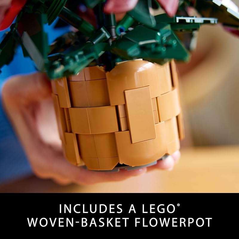 LEGO Icons Poinsettia Building Sets for Adults - Artificial Flowers for Decoration - Festive Holiday Flowers for Table Centerpiece - 10370 - Image 4