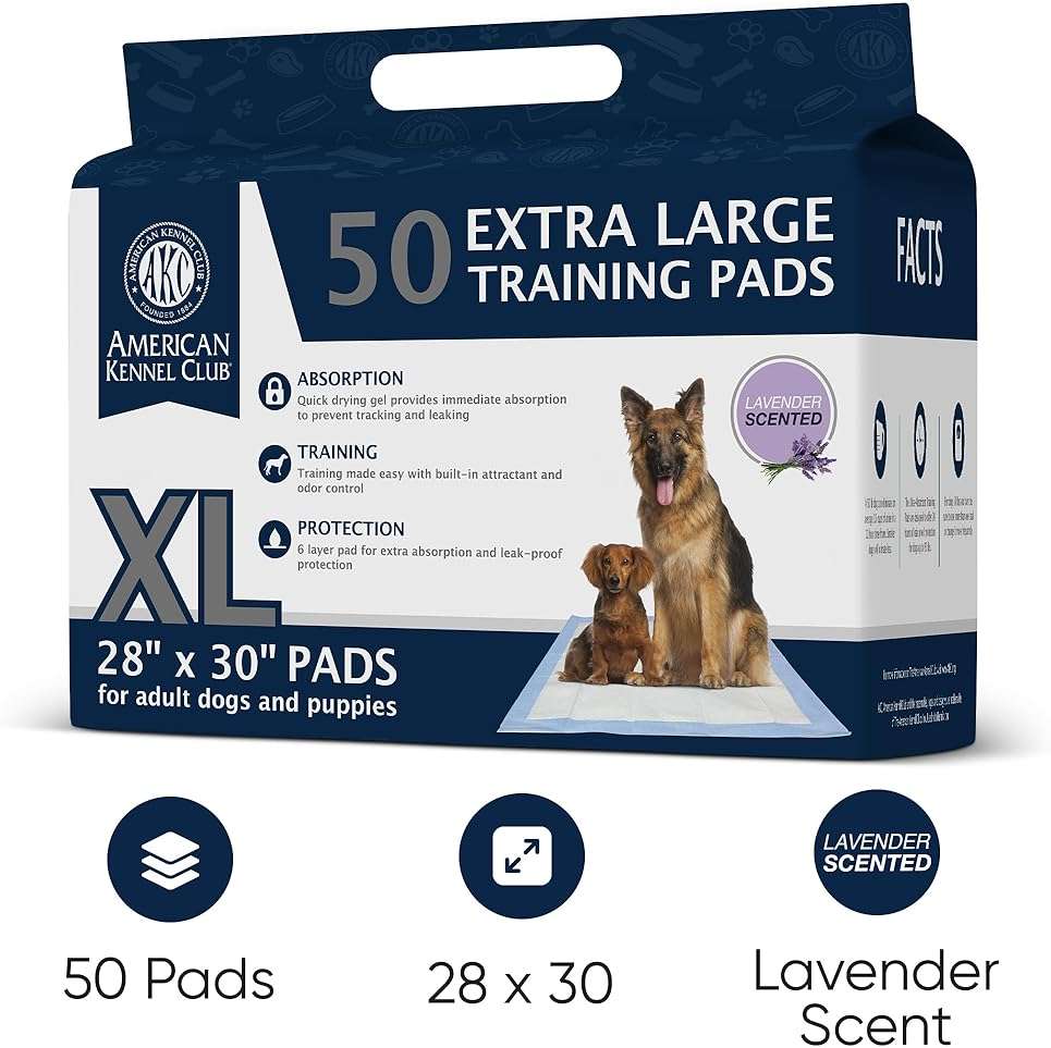 American Kennel Club Scented Puppy Training Pads with Ultra Absorbent Quick Dry Gel – 28 x 30 Pee Pads for Dogs - Lavender Scented - 50 Count - Image 2