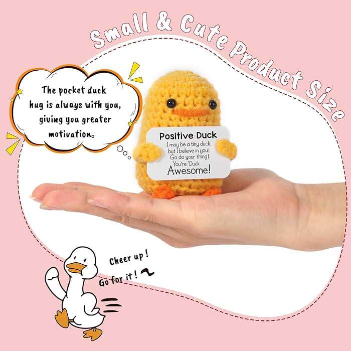MBL Birthday Inspirational Gifts for Women - Crochet Duck Back to School Cheer Up Motivational Positive Feel Better Stress Relief Gifts for Kids College Students Friends Her Him Boss Nurses Coworkers - Image 2