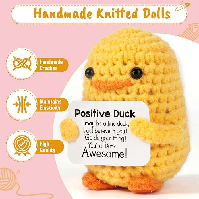 MBL Birthday Inspirational Gifts for Women - Crochet Duck Back to School Cheer Up Motivational Positive Feel Better Stress Relief Gifts for Kids College Students Friends Her Him Boss Nurses Coworkers - Image 7