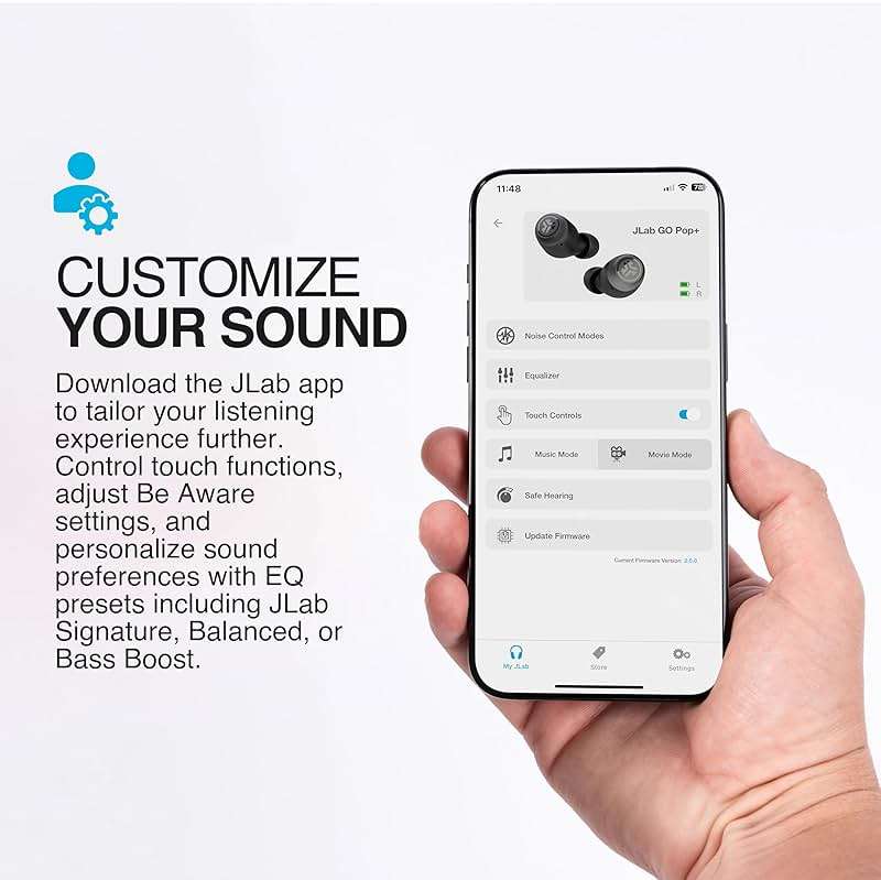 JLab Go Air Pop+ True Wireless Earbuds, Bluetooth 5.3 in Ear Headphones with Microphone, 35H Playtime, USB-C Charging Case, Dual Connect, EQ3 Sound, Rose - Image 2