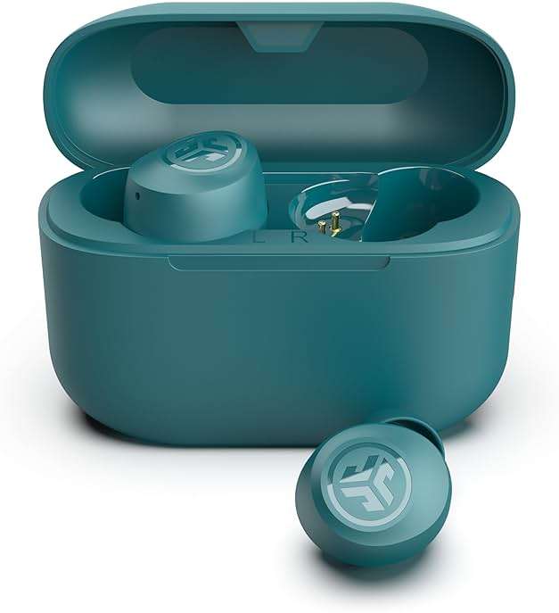 JLab Go Air Pop+, True Wireless Earbuds, Bluetooth Earbuds with Microphone, Dual Connect, USB-C Charging Case, Teal - Image 1