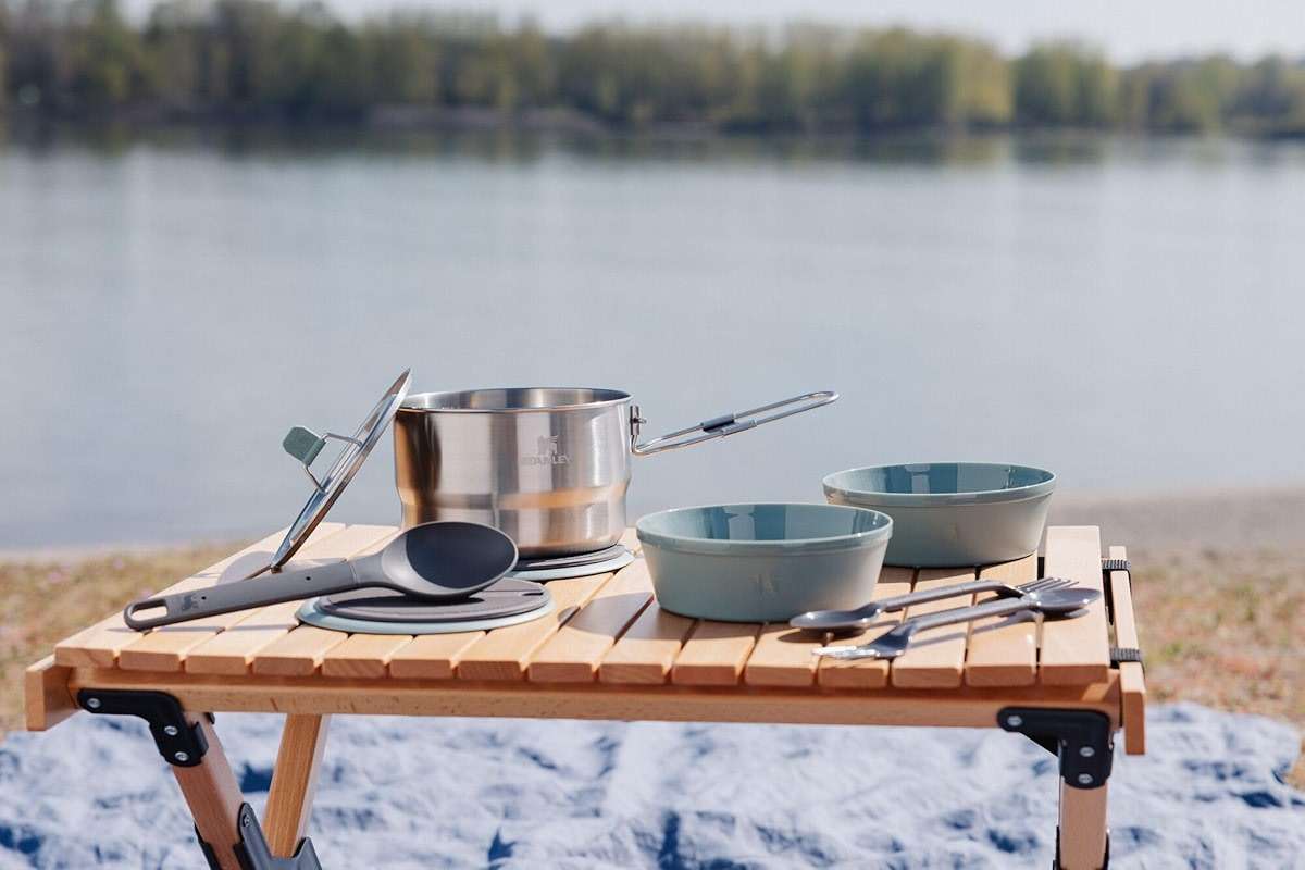 Stanley Wildfare Go 14-Piece Stainless Steel Prep & Cook Set | 1.65 qt Saucepan with Fold & Lock Handle | Bowls, Utensils, Cutting Board | Camping Essentials for Your Camp Kitchen | BPA-Free - Image 4