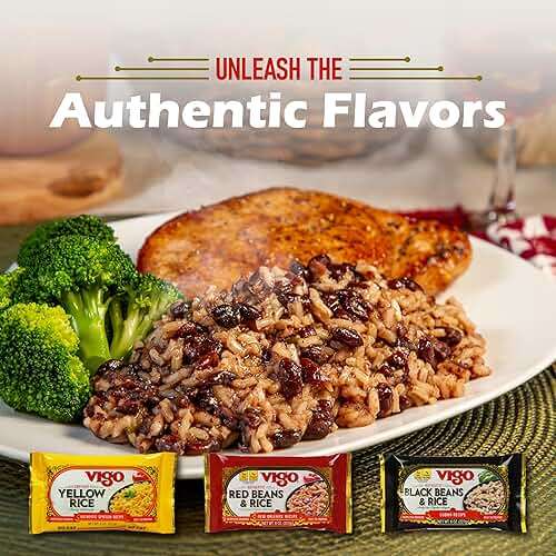 Vigo Authentic Rice Variety Pack, Low Fat, 8oz Pack of 3 (Saffron Yellow Rice, Red Beans & Rice, and Black Beans & Rice) - Image 3