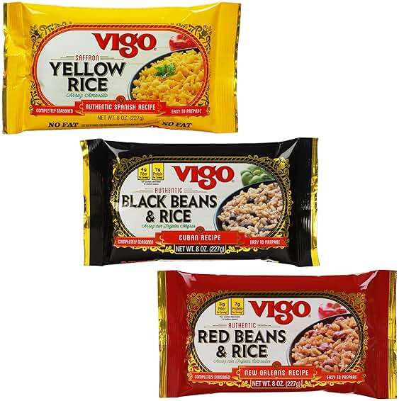 Vigo Authentic Rice Variety Pack, Low Fat, 8oz Pack of 3 (Saffron Yellow Rice, Red Beans & Rice, and Black Beans & Rice) - Image 4