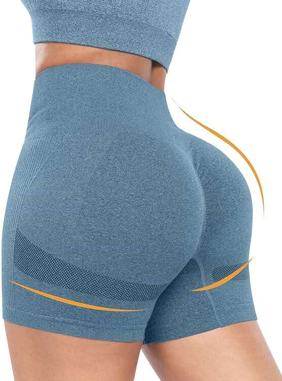 ATHVOTAR Workout Gym Biker Shorts Women: High Waisted Seamless Sports Running Butt Lifting Shorts Sets - Image 2