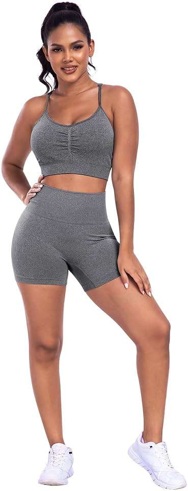ATHVOTAR Workout Gym Biker Shorts Women: High Waisted Seamless Sports Running Butt Lifting Shorts Sets - Image 3