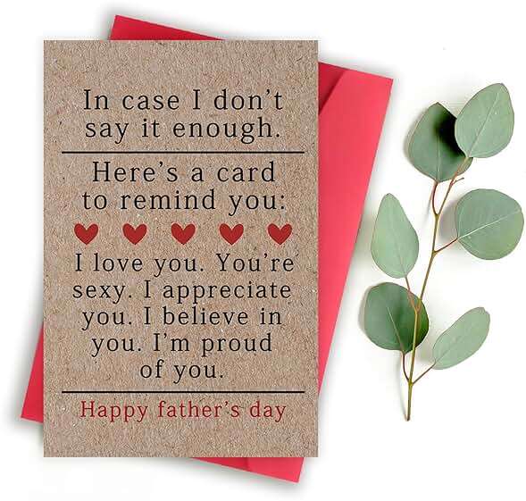 Zyulin Sweet Fathers Day Cards Gifts for Boyfriend Husband, Happy Father's Day Cards Gifts from Wife Girlfriend, Wonderful Father's Day Card to My Favorite Father, Love Card - Image 5