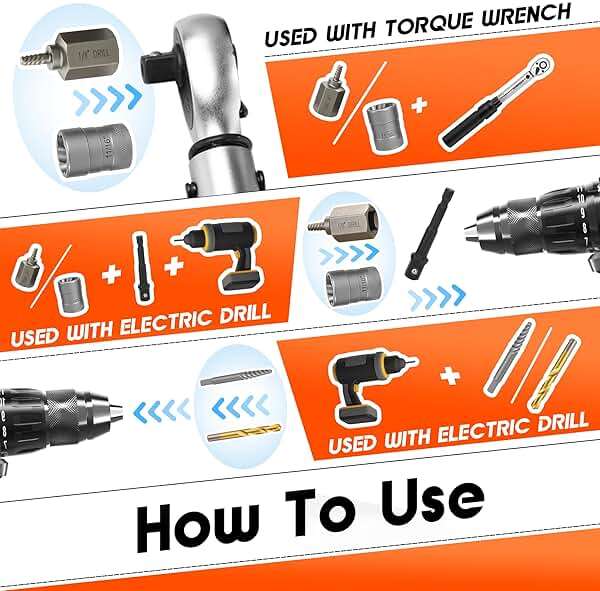 UYECOVE 56Pcs Spiral Screw Extractor Set, Left Hand Drill Bit Set, Easy Out Bolt Extractor Set with Hex Adapter, Multi-Spline Lug Nut Remover for Stripped, Rounded, Damaged, Broken Studs Bolts Screws - Image 5