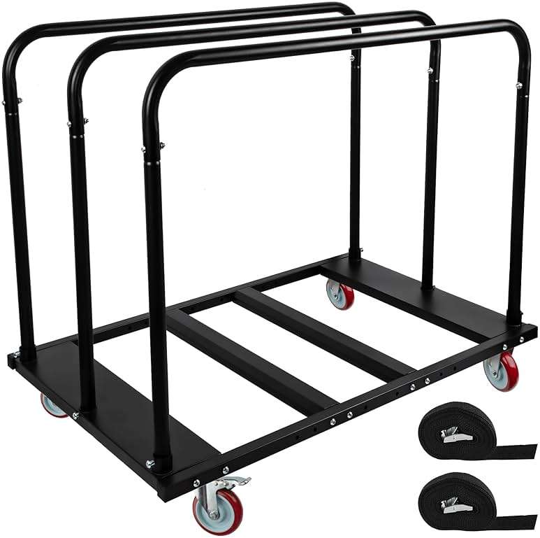 Eastrexon Folding Table Cart, Heavy Duty Table Dolly w/ 5" PU Swivel Wheels, Drywall Dolly Cart w/ 1800 LBS & 10 Table Capacity for Party Events, Hotel, Factory, Warehouse, (45.6" L x 29" W x 39" H) - Image 1