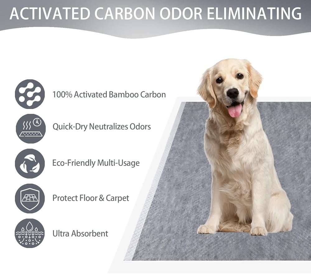 TinyWiz Dog Pee Pads Odor-Control Super Absorbent Charcoal Potty Training | extra large pee pads xxl, disposable urine bed pads for odor-control, training liners for housebreaking puppy pads 30 pcs - Image 4