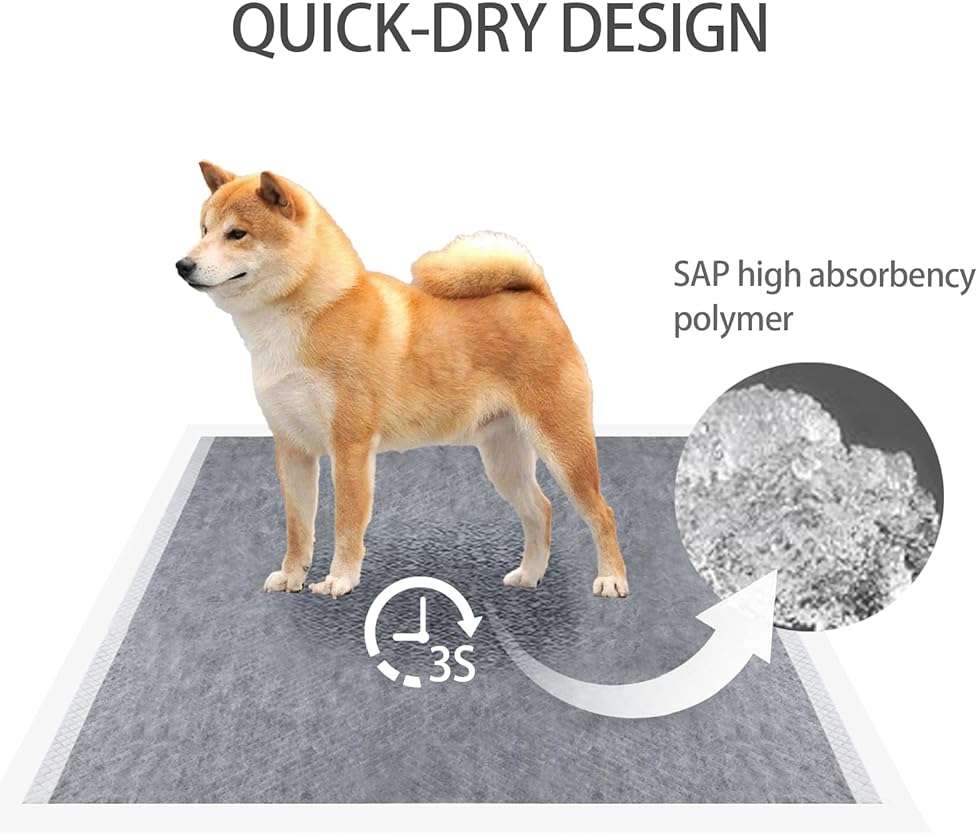 TinyWiz Dog Pee Pads Odor-Control Super Absorbent Charcoal Potty Training | extra large pee pads xxl, disposable urine bed pads for odor-control, training liners for housebreaking puppy pads 30 pcs - Image 5