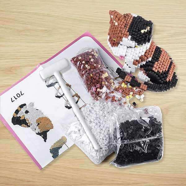 AHZILEI Cat Building Blocks Sets 3D Puzzles Toys Ornaments, 4800pcs Particle Building Blocks, Improve Thinking Concentration, Kids Toys Gifts - Image 2