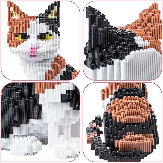 AHZILEI Cat Building Blocks Sets 3D Puzzles Toys Ornaments, 4800pcs Particle Building Blocks, Improve Thinking Concentration, Kids Toys Gifts - Image 6