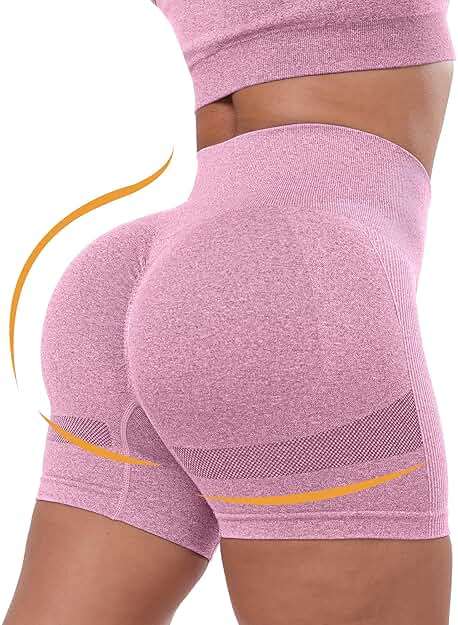 CHRLEISURE Workout Shorts Sets for Women, High Waisted Gym Butt Lifting Scrunch Butt Seamless Shorts - Image 2