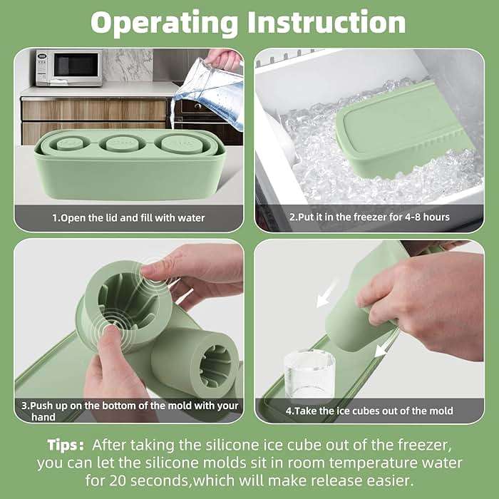 Fu Store Ice Cube Tray for Stanley Cup 30-40 oz Tumbler 3pcs Silicone Ice Cube Molds With Lid and Bin for Chilling Cocktails Whiskey Drinks Juice Coffee Easy Fill and Release Ice Maker - Image 3