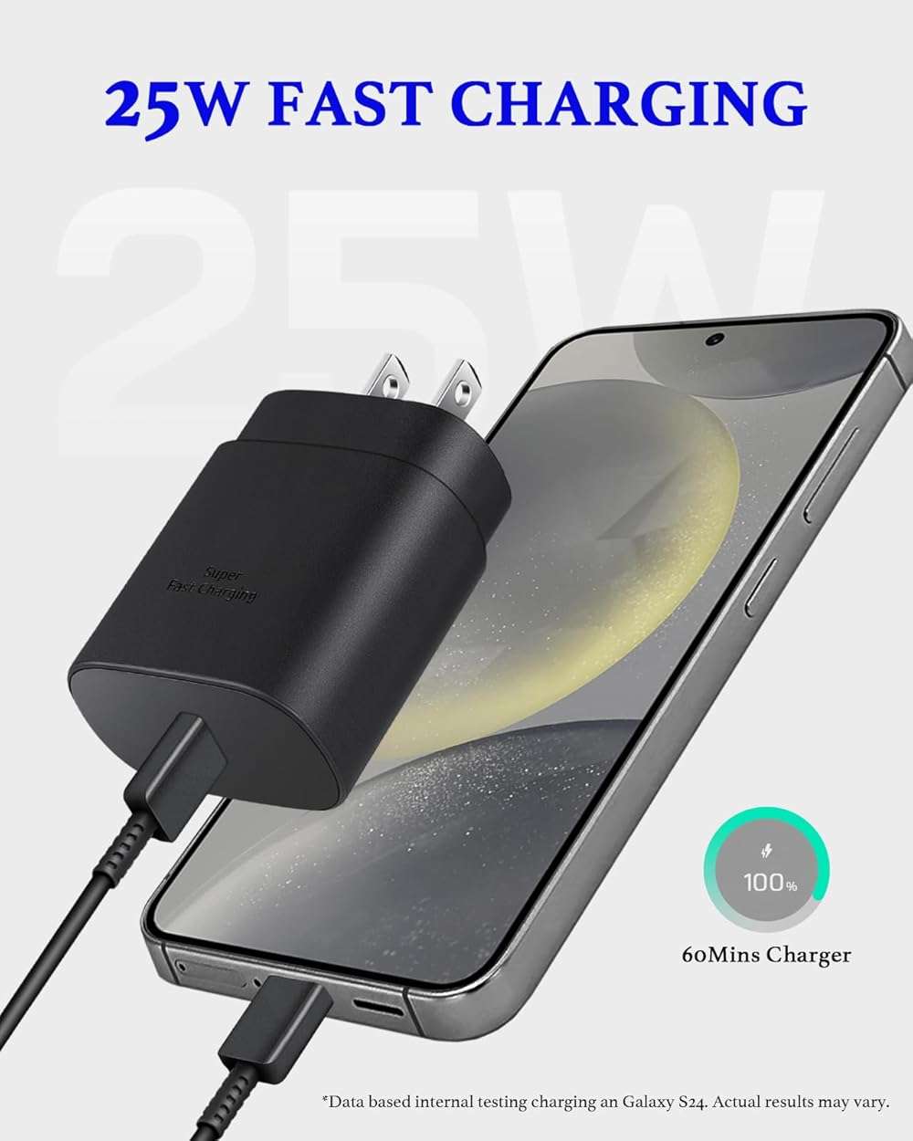 25W Type C Charger Fast Charging 10 ft, USB C Charger Block & Android Phone Chargers Cord 10 Foot for Galaxy S25 Ultra/S25/S25+/S24 Ultra/S24/S24+/S23/S22 Ultra - Image 3