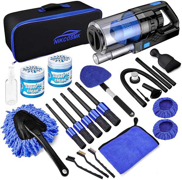 17pcs Car Detailing Kit Interior Cleaner, Car Interior Cleaning Kit with Handheld Car Vacuum, Car Detailing Brushes, Windshield Cleaning Tool, Car Cleaning Supplies, Car Accessories for Men, Women - Image 1