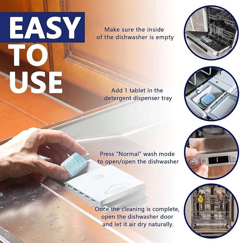 OmaFena Dishwasher Cleaner and Deodorizer Tablet -24Tablets Deep Cleaning Descaler for Dishwasher Machine - Remove Limescale,Odor,Smell,Mineral Buildup - Image 4
