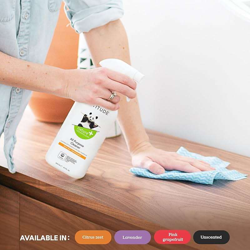 Bundle of ATTITUDE All-Purpose Cleaner, EWG Verified, Streak-Free, Plant- and Mineral-Based, Vegan, Citrus Zest, 27.1 Fl Oz + Dishwashing Liquid, Advanced Degreasing Power, Citrus Zest, 23.7 Fl Oz - Image 5
