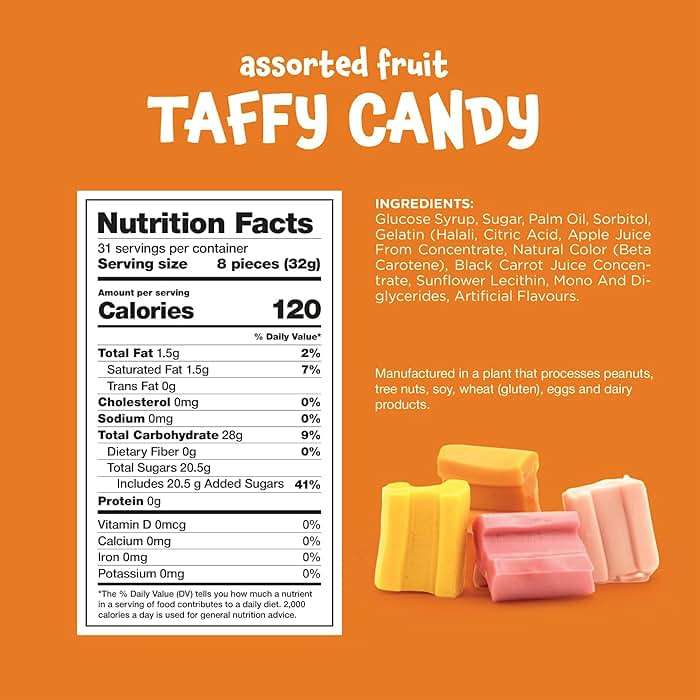 Taffy Candy | 2.2 Pound Bag - Approx. 245 Count | Chewy Fruit Candy Individually Wrapped | Soft Chewy Candy in Orange, Strawberry, Tropical Fruits, Cherry Taffy Assortment - Image 2