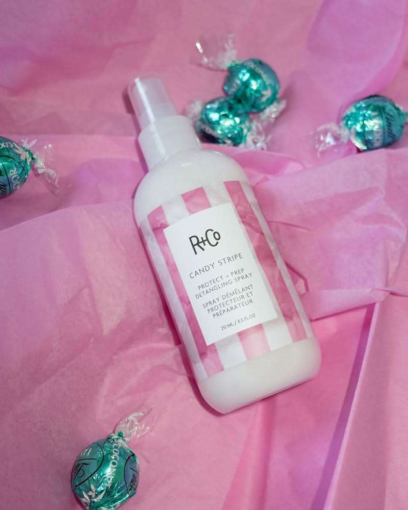 R+Co Candy Stripe Protect + Prep Detangling Spray | Instantly Detangles, Nourishes Hair, Prevents Breakage | Vegan + Cruelty-Free | 8.5 Fl Oz - Image 5
