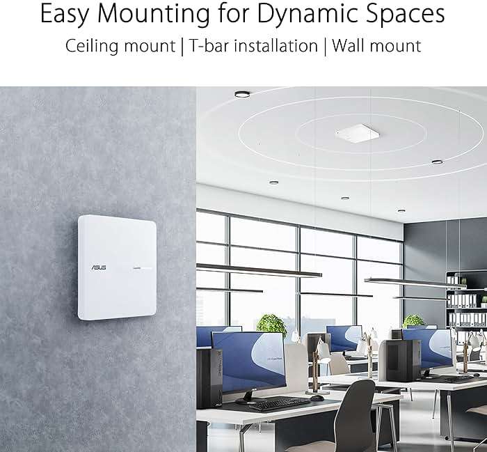 ASUS ExpertWiFi EBA63 AX3000 Dual-Band WiFi 6 (802.11ax) PoE Access Point, Support up to 5 SSIDs and VLAN, Self-Defined Network, Support PoE & PoE+, Easy Management app, AiMesh Compatible - Image 5