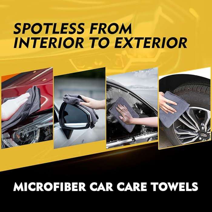 HOMEXCEL Microfiber Cleaning Cloth 12 Pack, 12.5 x 12.5 inch Microfiber Towels for Cars, Ultra Absorbent Washing Cloth, Lint Free Streak Free Cleaning Rags for Car, Kitchen, and Window (Grey) - Image 6