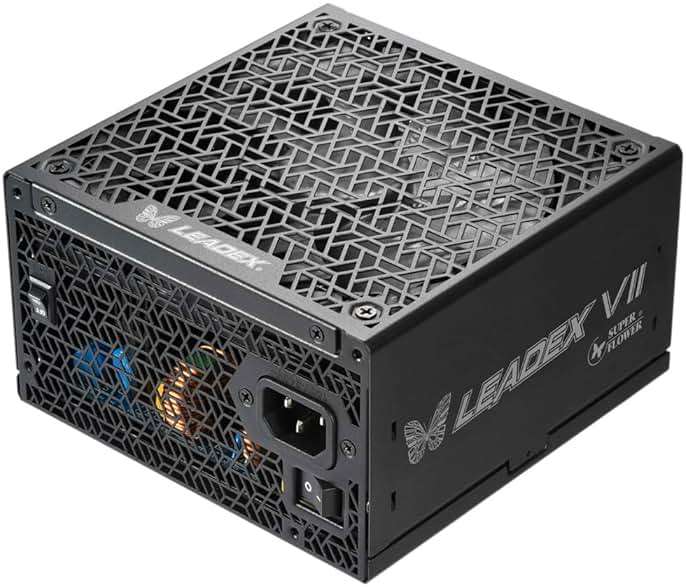 Super Flower Leadex VII XG 1000W 80+ Gold, Cybenetics Platinum, Full Modular, ATX 3.1 & PCIe 5.1, W/12VHPWR Cable (2x8pin - 16pin Native Cables), Power Supply, FDB Fan, SF-1000F14XG, Black Version - Image 1