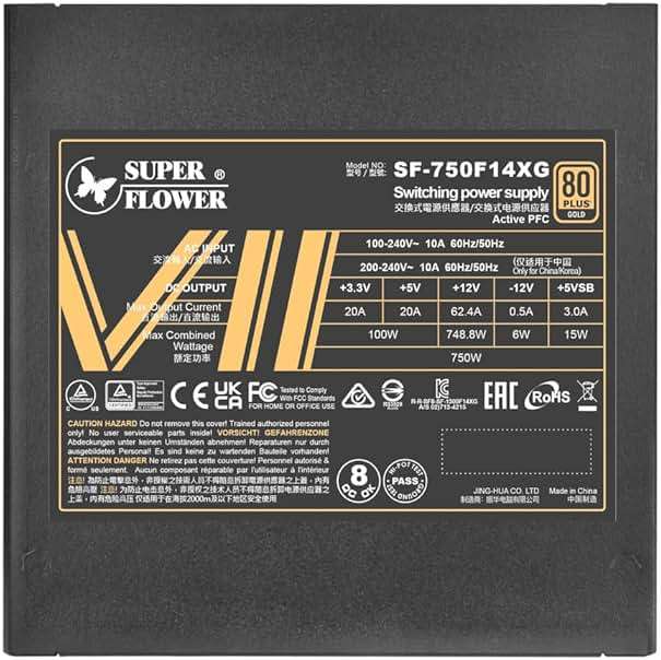 Super Flower Leadex VII XG 1000W 80+ Gold, Cybenetics Platinum, Full Modular, ATX 3.1 & PCIe 5.1, W/12VHPWR Cable (2x8pin - 16pin Native Cables), Power Supply, FDB Fan, SF-1000F14XG, Black Version - Image 6