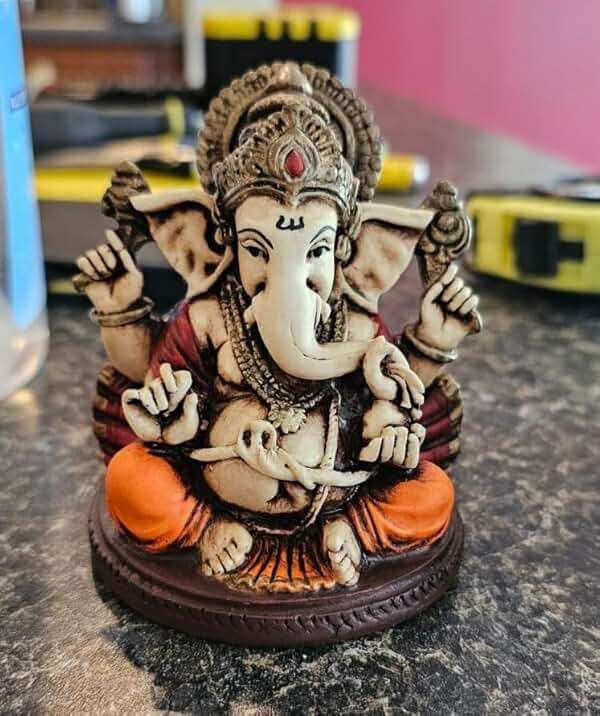 RK Collections 3.5" Multi Colored Statue of Lord Ganesh Ganesha Elephant Hindu God Made in India – Ganesh Idol for Car/Home Decor/Mandir/Gift. - Image 1